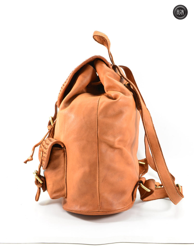 Lorenzo Rucksack aus gewebtem Leder