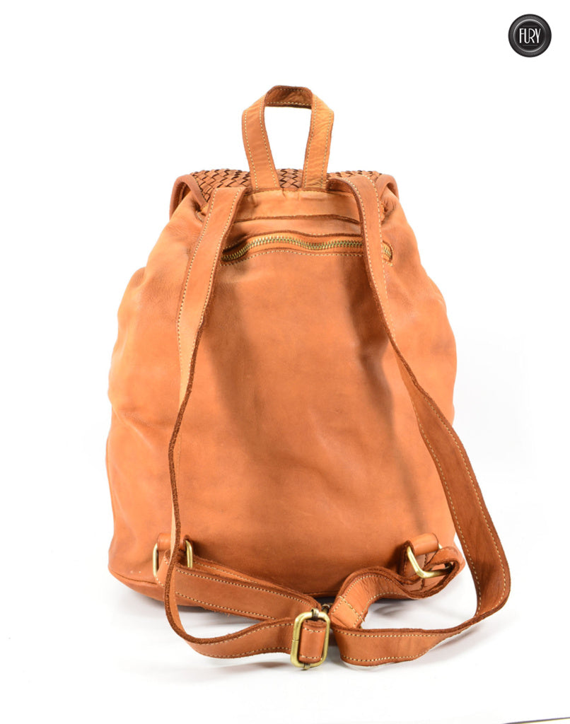 Lorenzo Rucksack aus gewebtem Leder