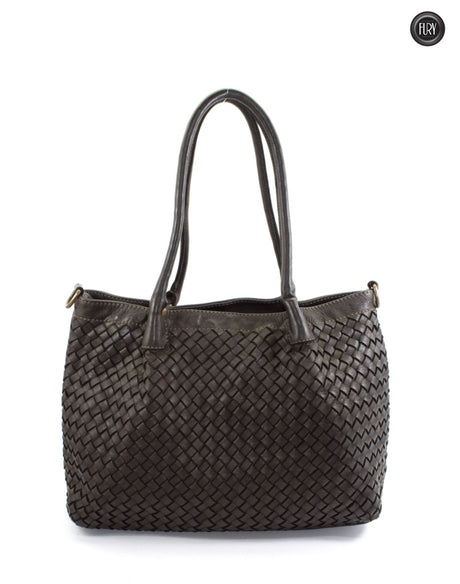Caterina Riva gewebte Ledertasche
