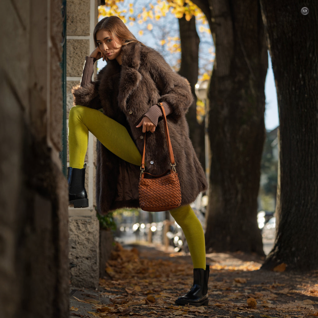 Borsetta Sibilla in pelle intrecciata