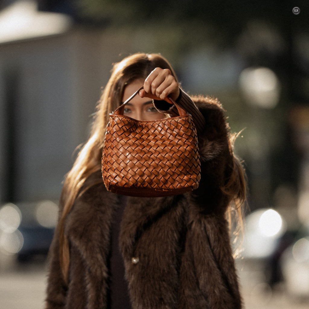 Borsetta Sibilla in pelle intrecciata