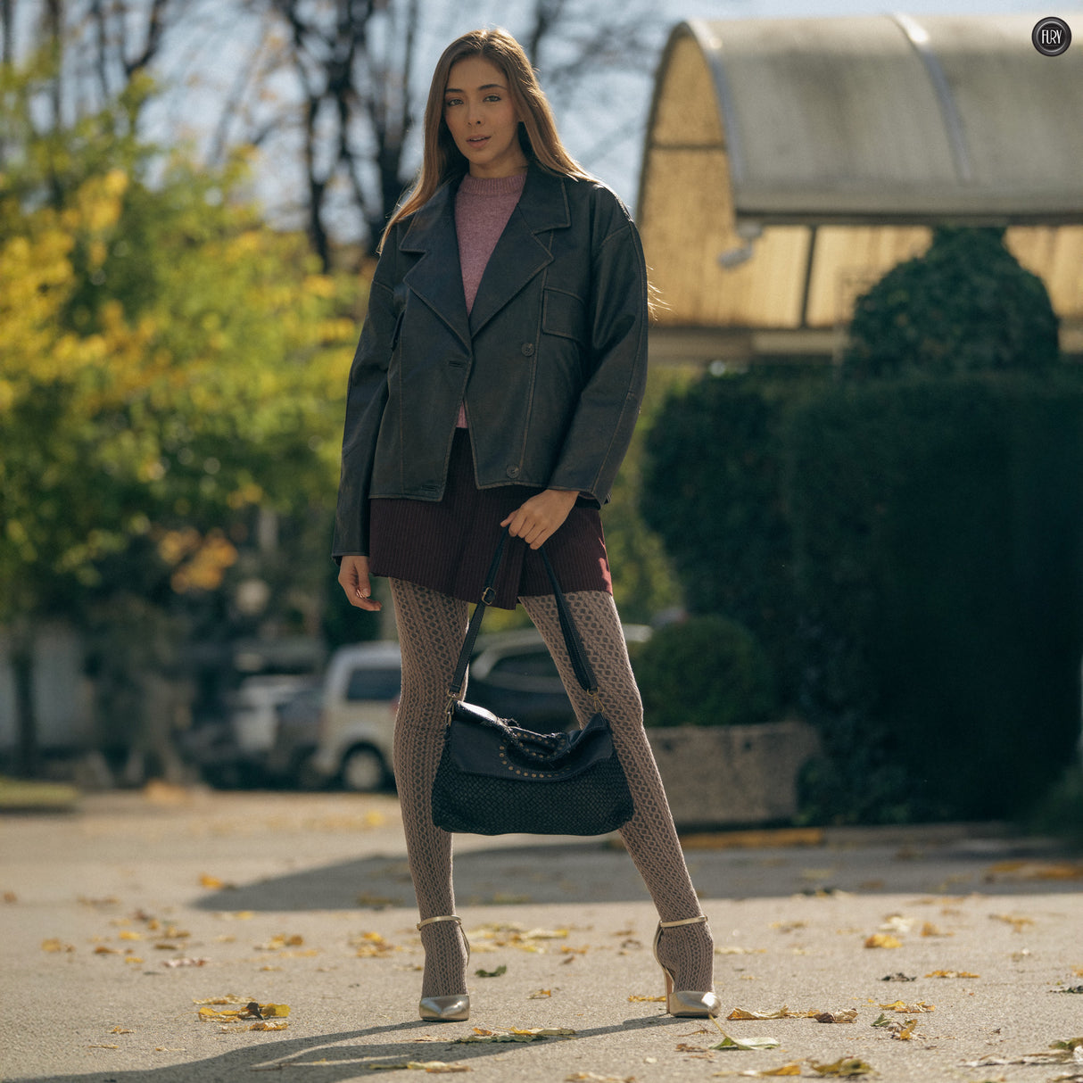 Noelia-Tasche aus gewebtem Leder