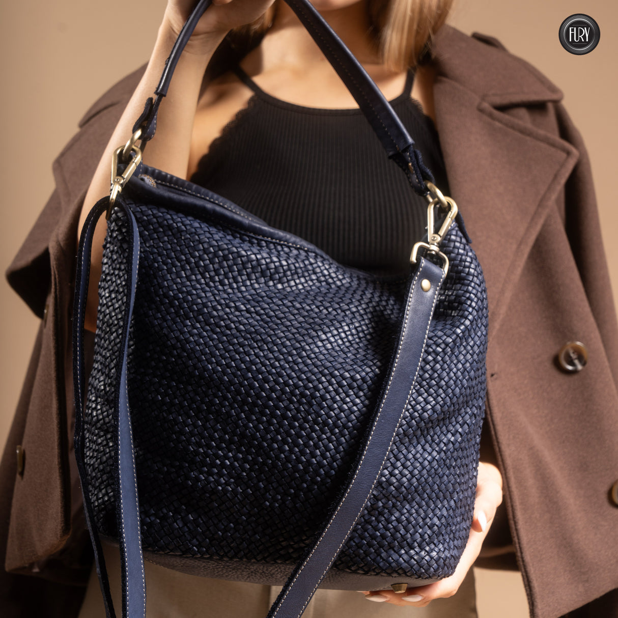 Linda-Tasche aus gewebtem Leder