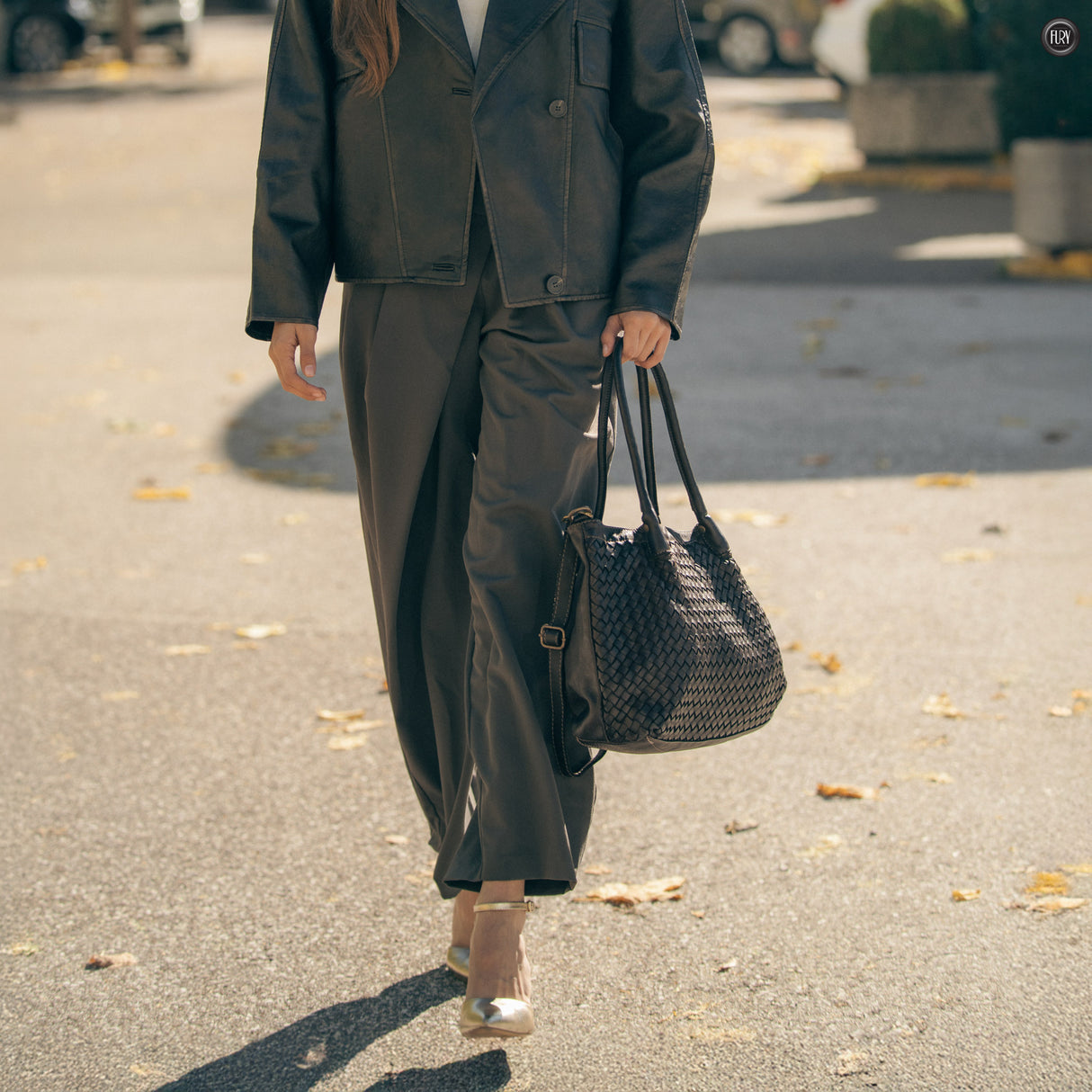 Caterina Riva gewebte Ledertasche