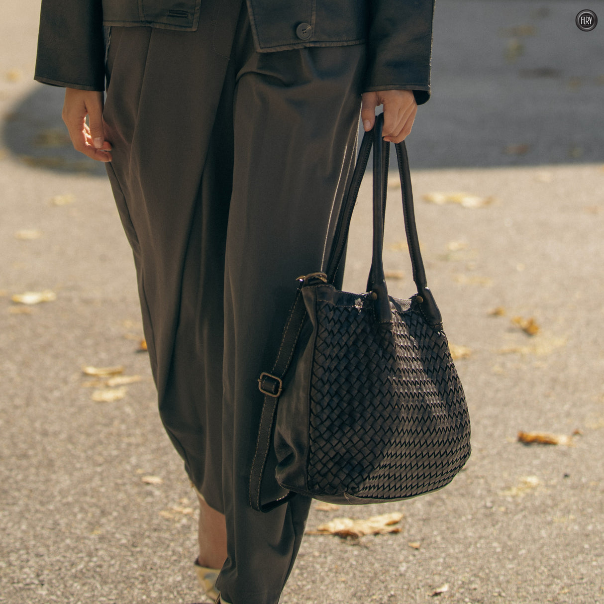 Caterina Riva gewebte Ledertasche