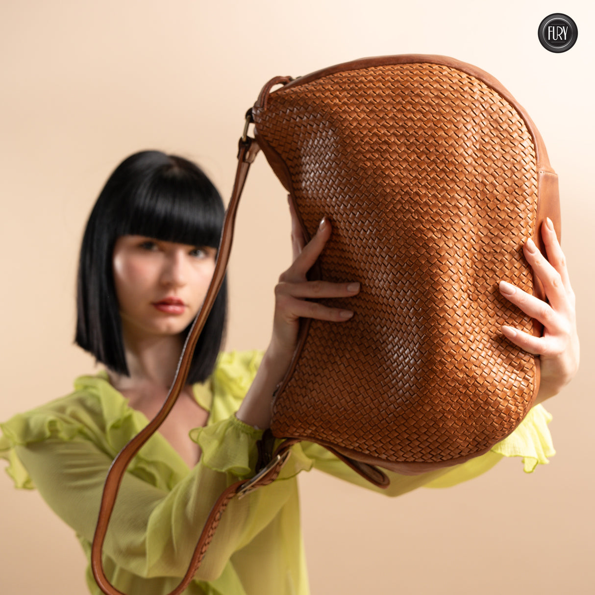 Iris Maxi-Tasche aus gewebtem Leder