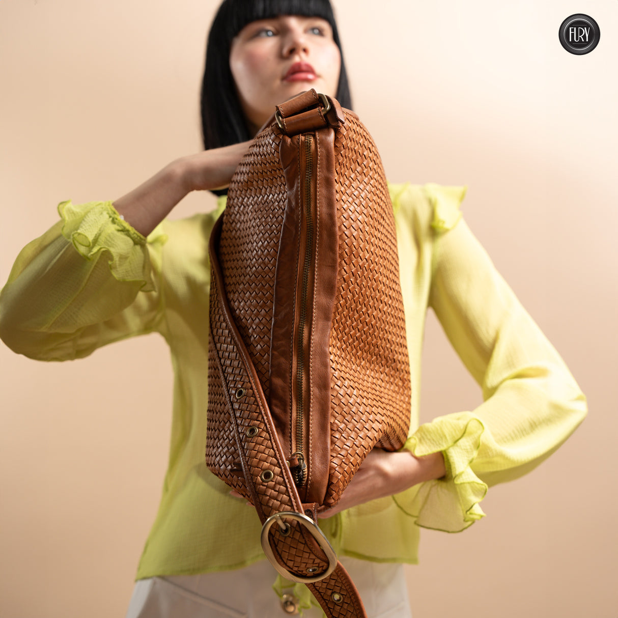 Iris Maxi-Tasche aus gewebtem Leder