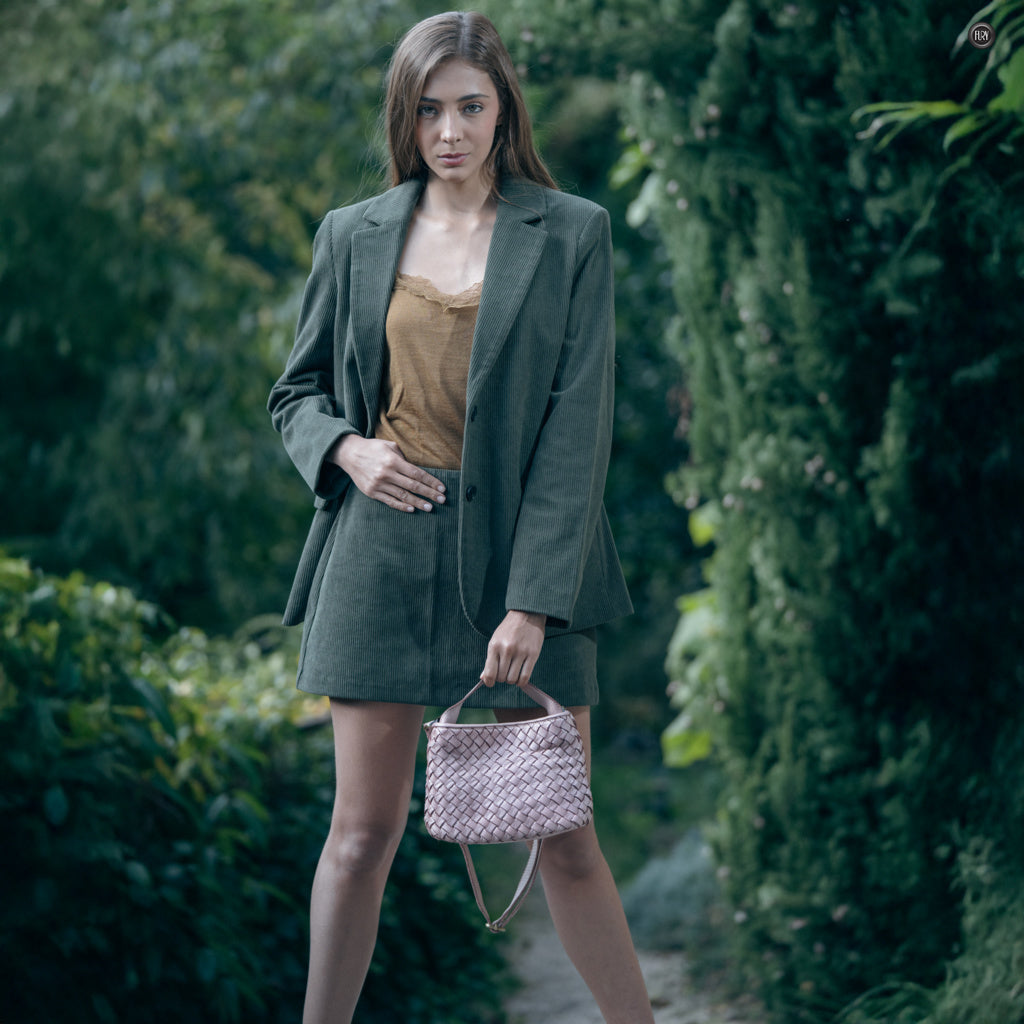 Borsetta Sibilla in pelle intrecciata