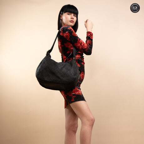 Iris Maxi-Tasche aus gewebtem Leder