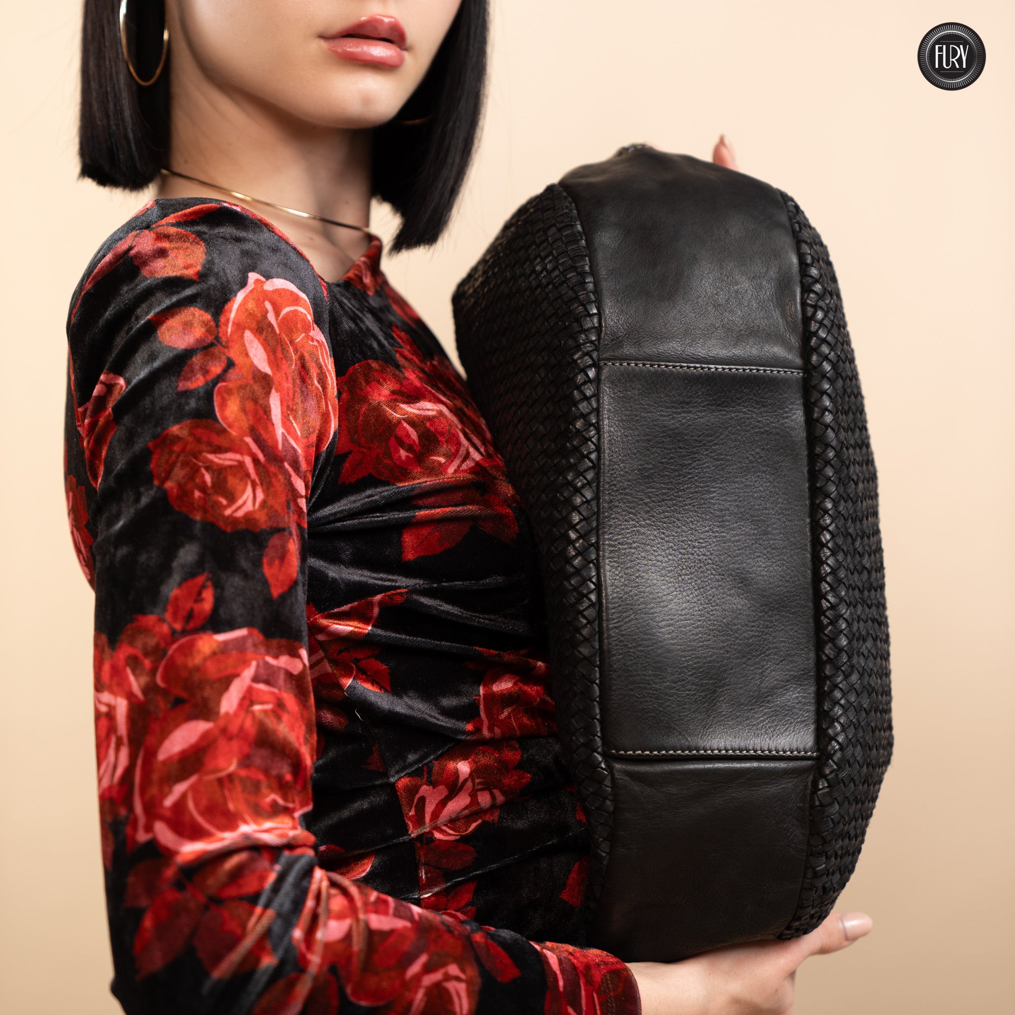 Iris Maxi-Tasche aus gewebtem Leder
