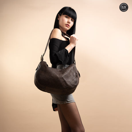 Iris Maxi-Tasche aus gewebtem Leder