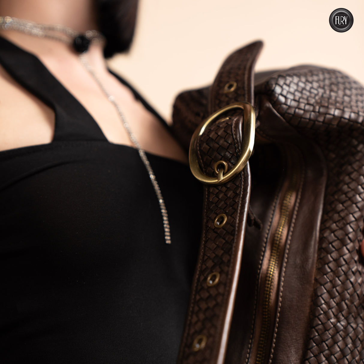 Iris Maxi-Tasche aus gewebtem Leder