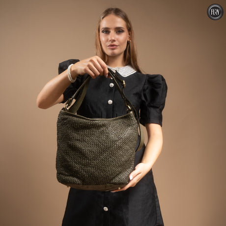 Linda-Tasche aus gewebtem Leder
