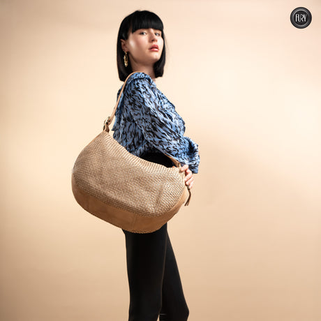Iris Maxi-Tasche aus gewebtem Leder