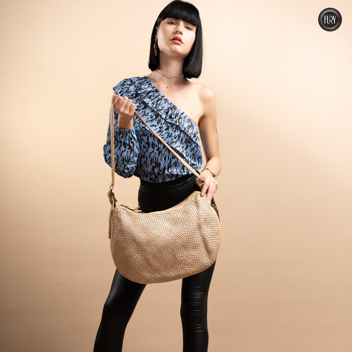 Iris Maxi-Tasche aus gewebtem Leder