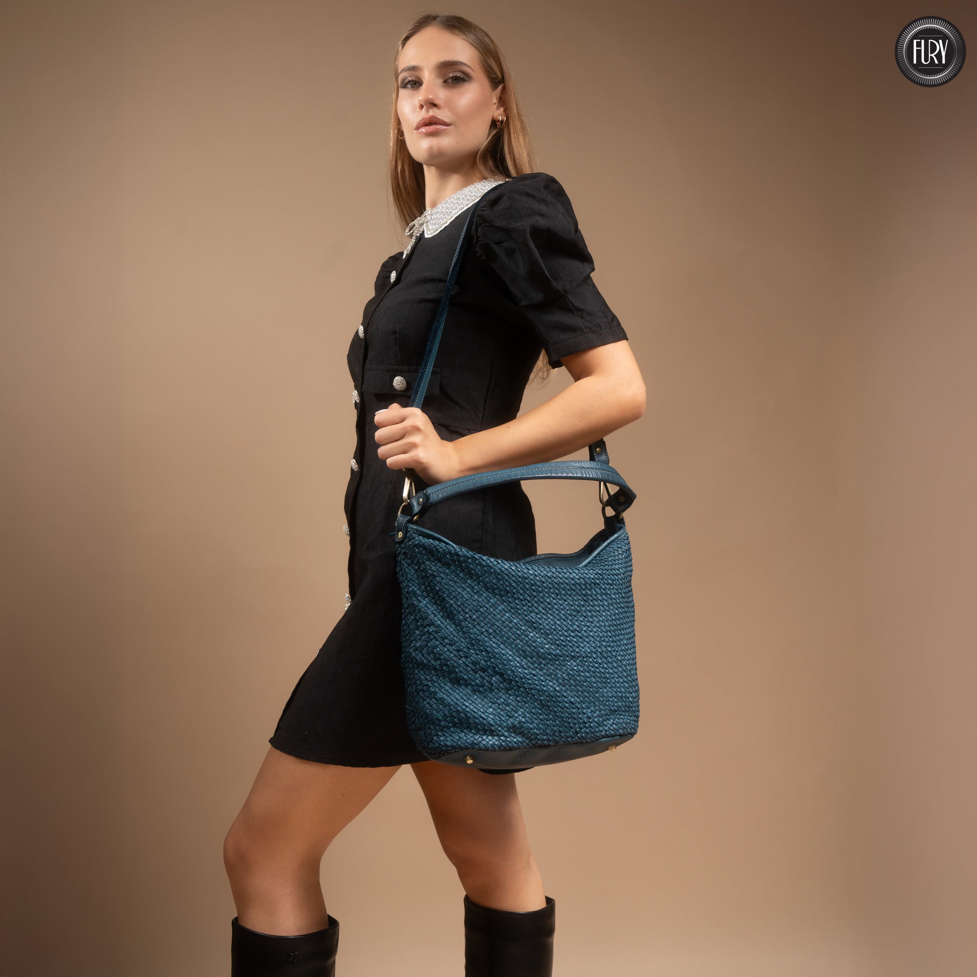 Linda-Tasche aus gewebtem Leder