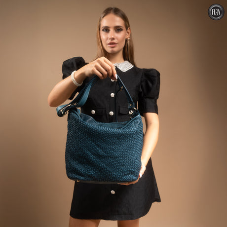 Linda-Tasche aus gewebtem Leder
