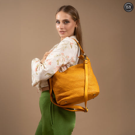 Linda-Tasche aus gewebtem Leder