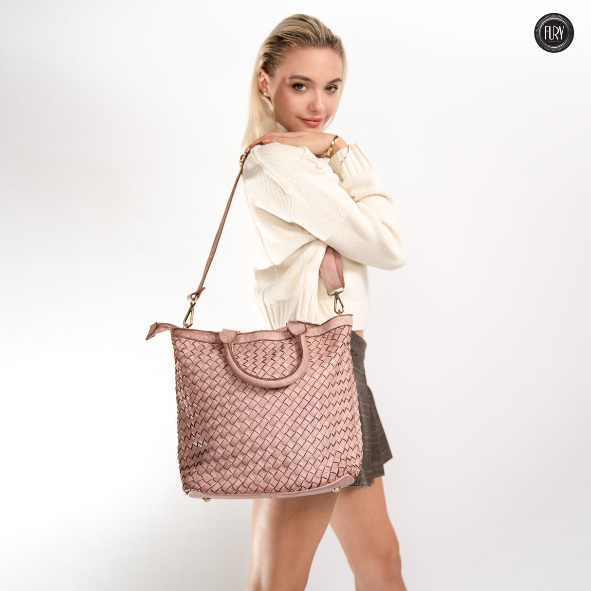 Borsa Virginia in pelle intrecciata