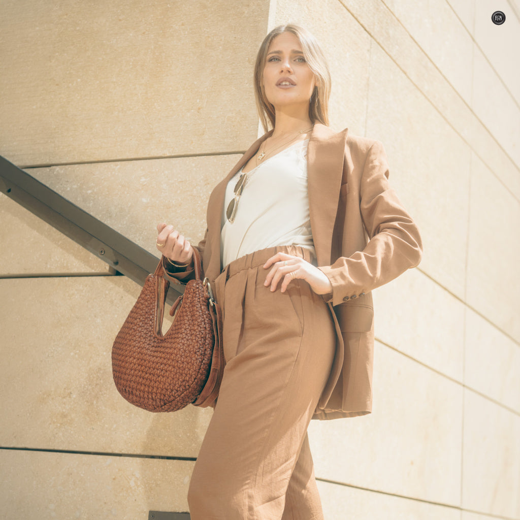 Borsa Amalia in pelle intrecciata