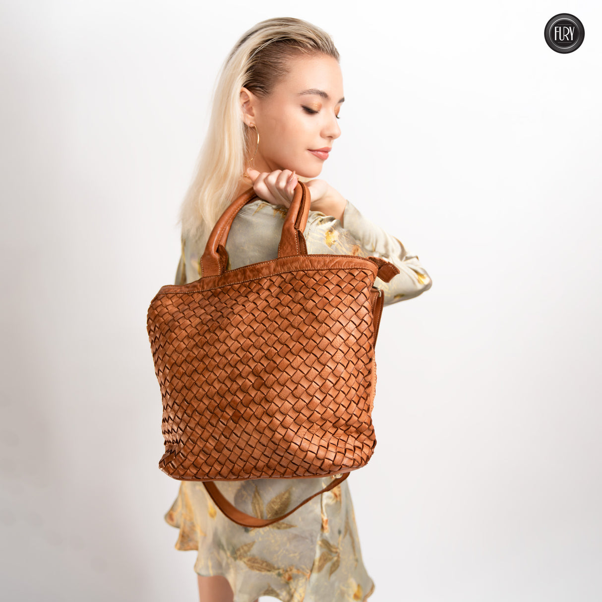 Borsa Virginia in pelle intrecciata