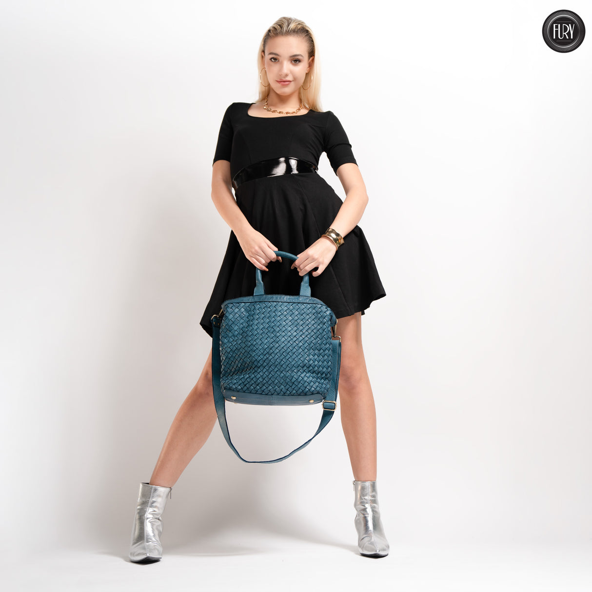 Borsa Virginia in pelle intrecciata