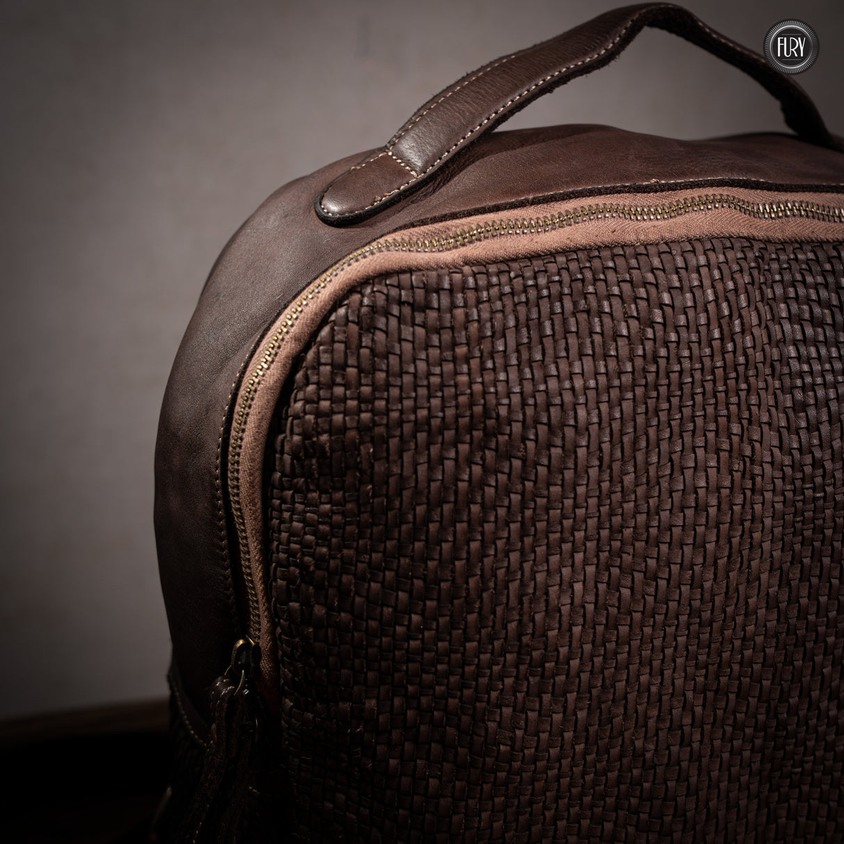 David Rucksack in gewebter Leder