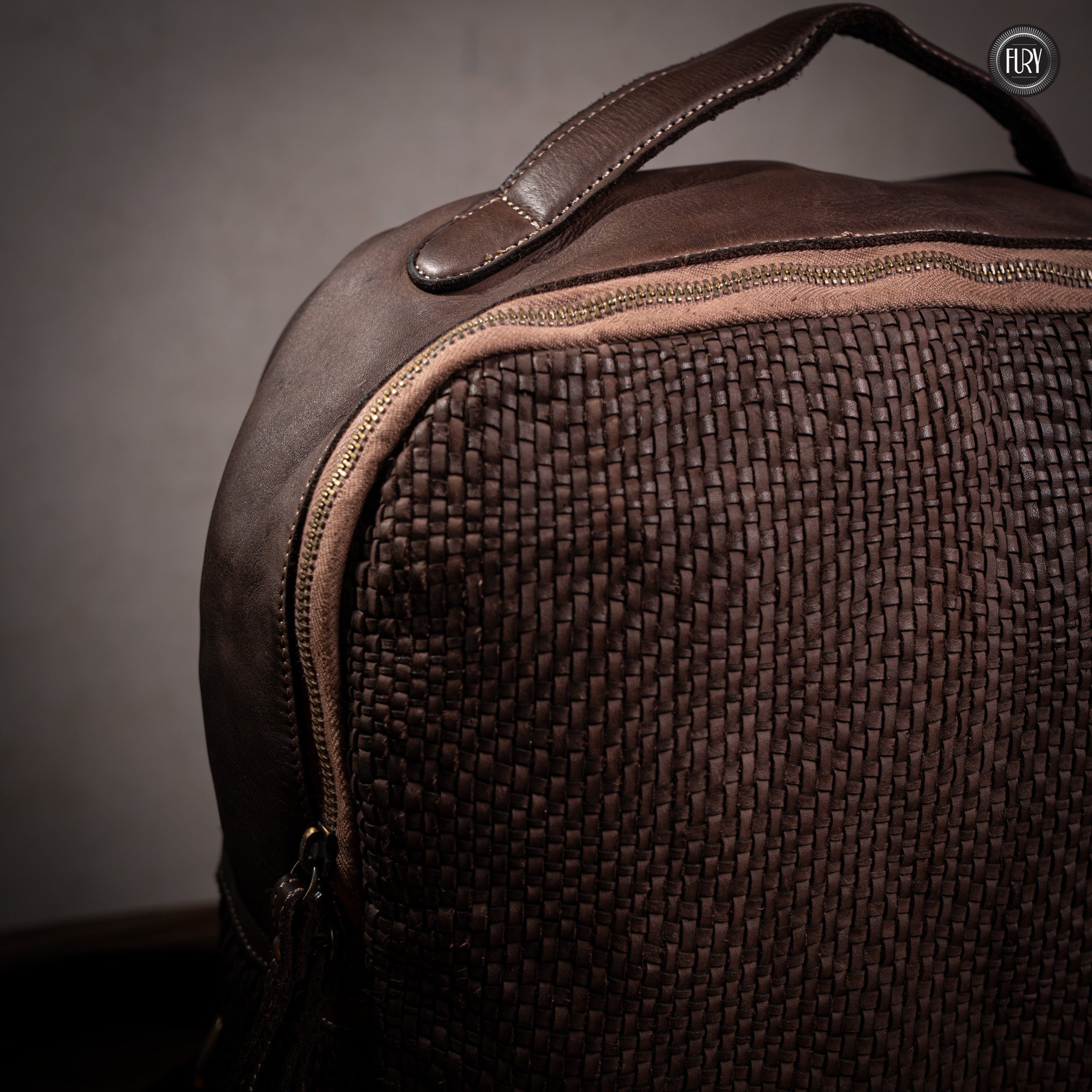 David Rucksack in gewebter Leder