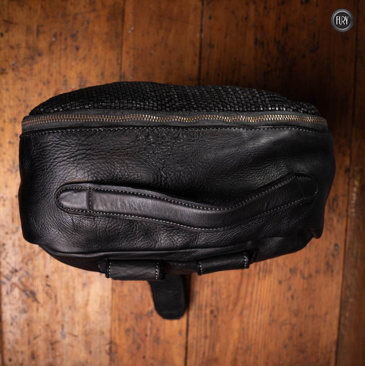 David Rucksack in gewebter Leder