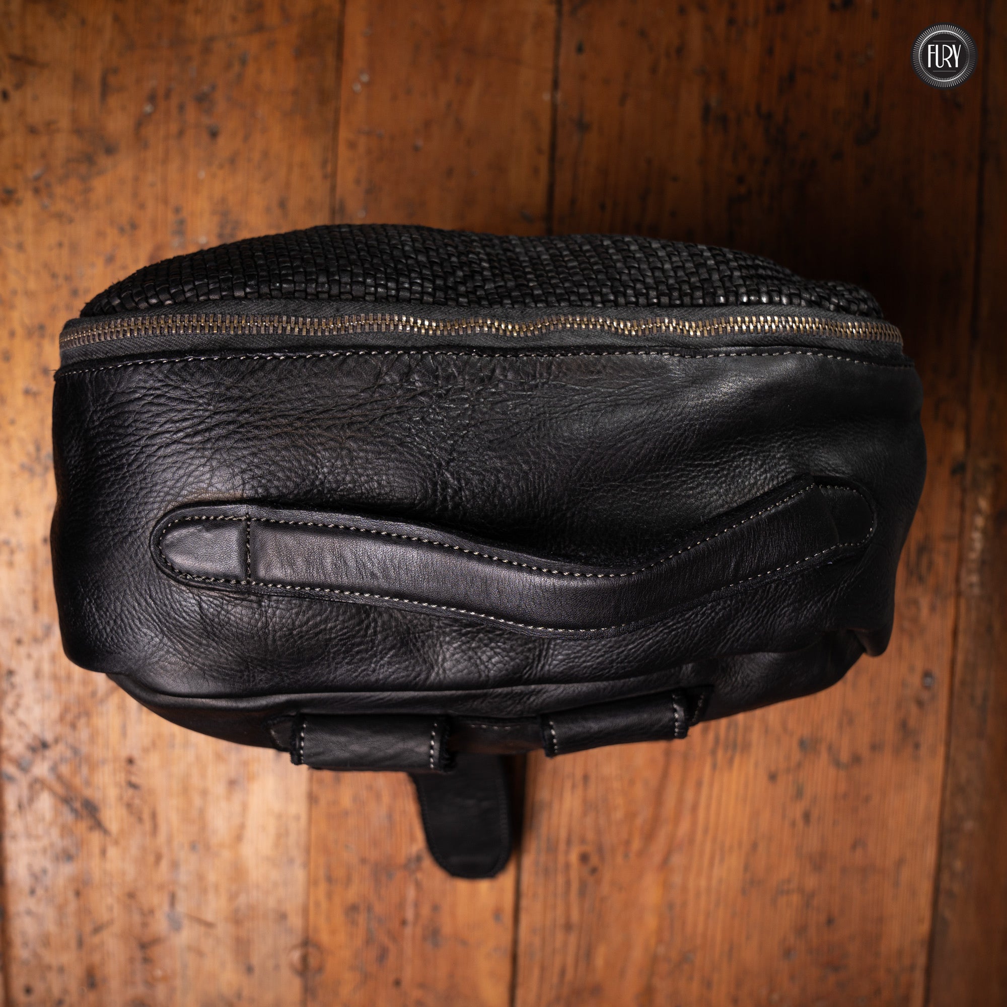 David Rucksack in gewebter Leder