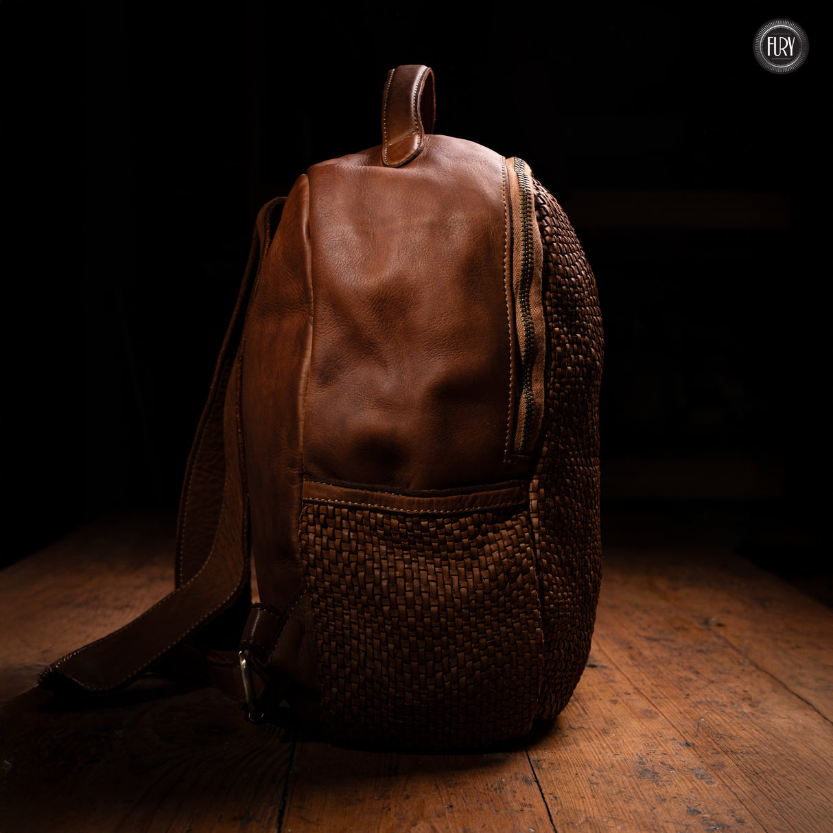David Rucksack in gewebter Leder