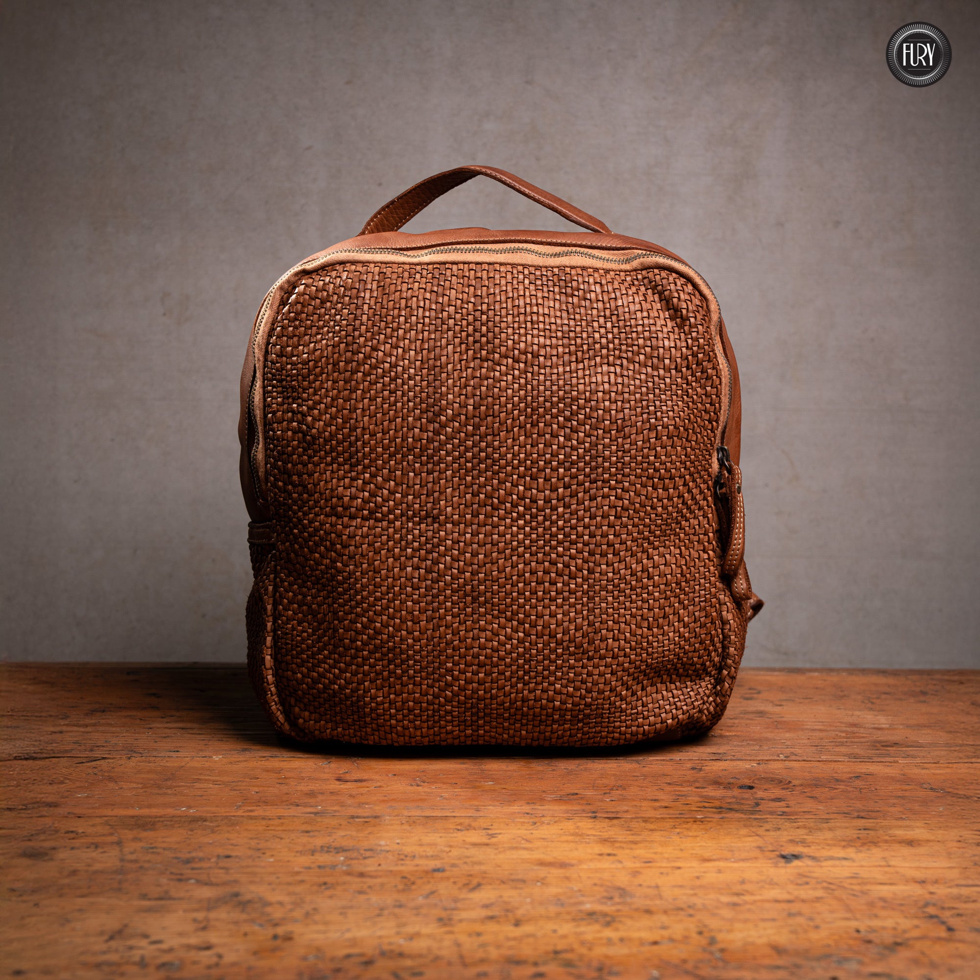 David Rucksack in gewebter Leder