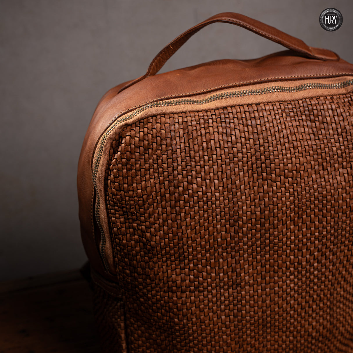 David Rucksack in gewebter Leder