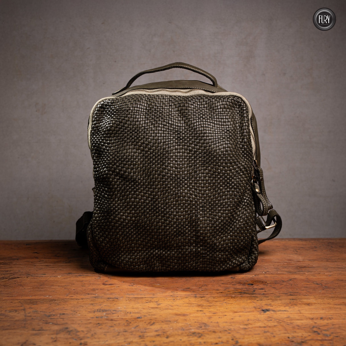 David Rucksack in gewebter Leder