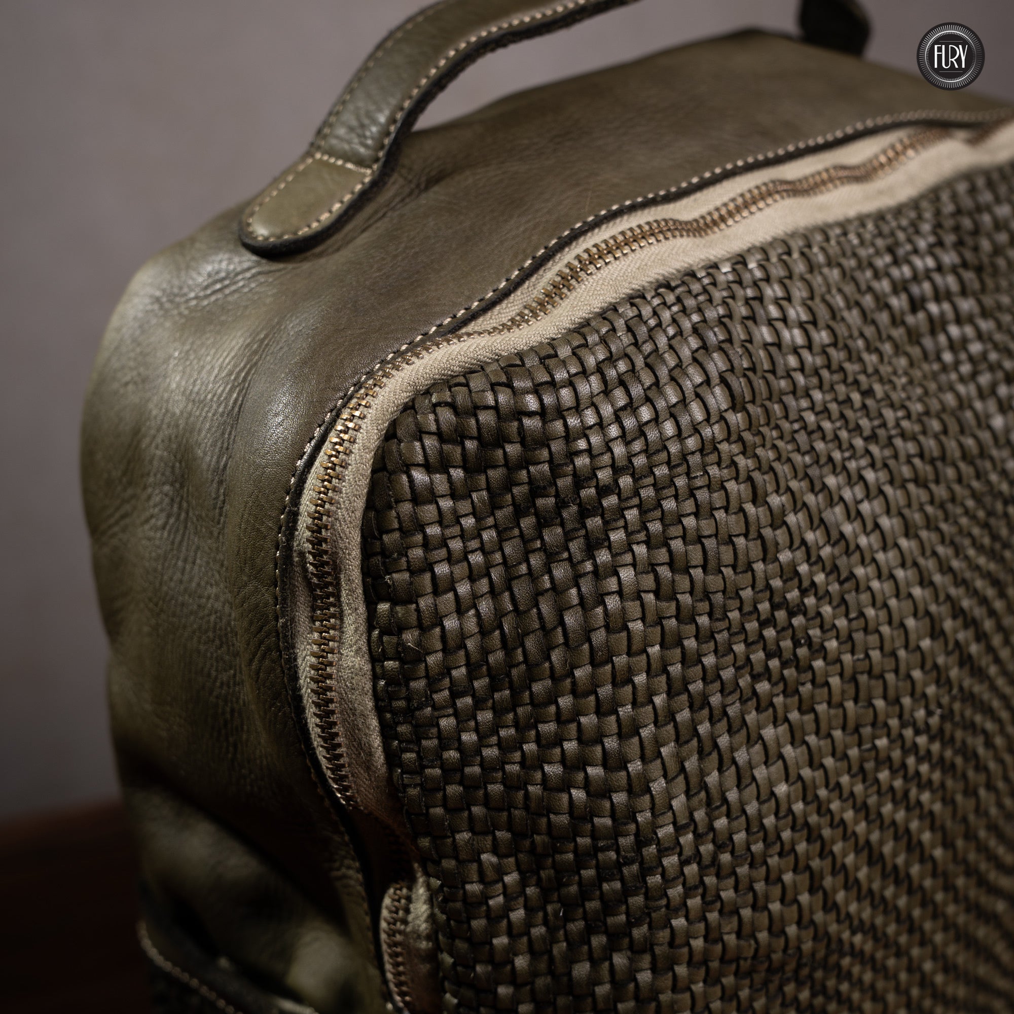 David Rucksack in gewebter Leder