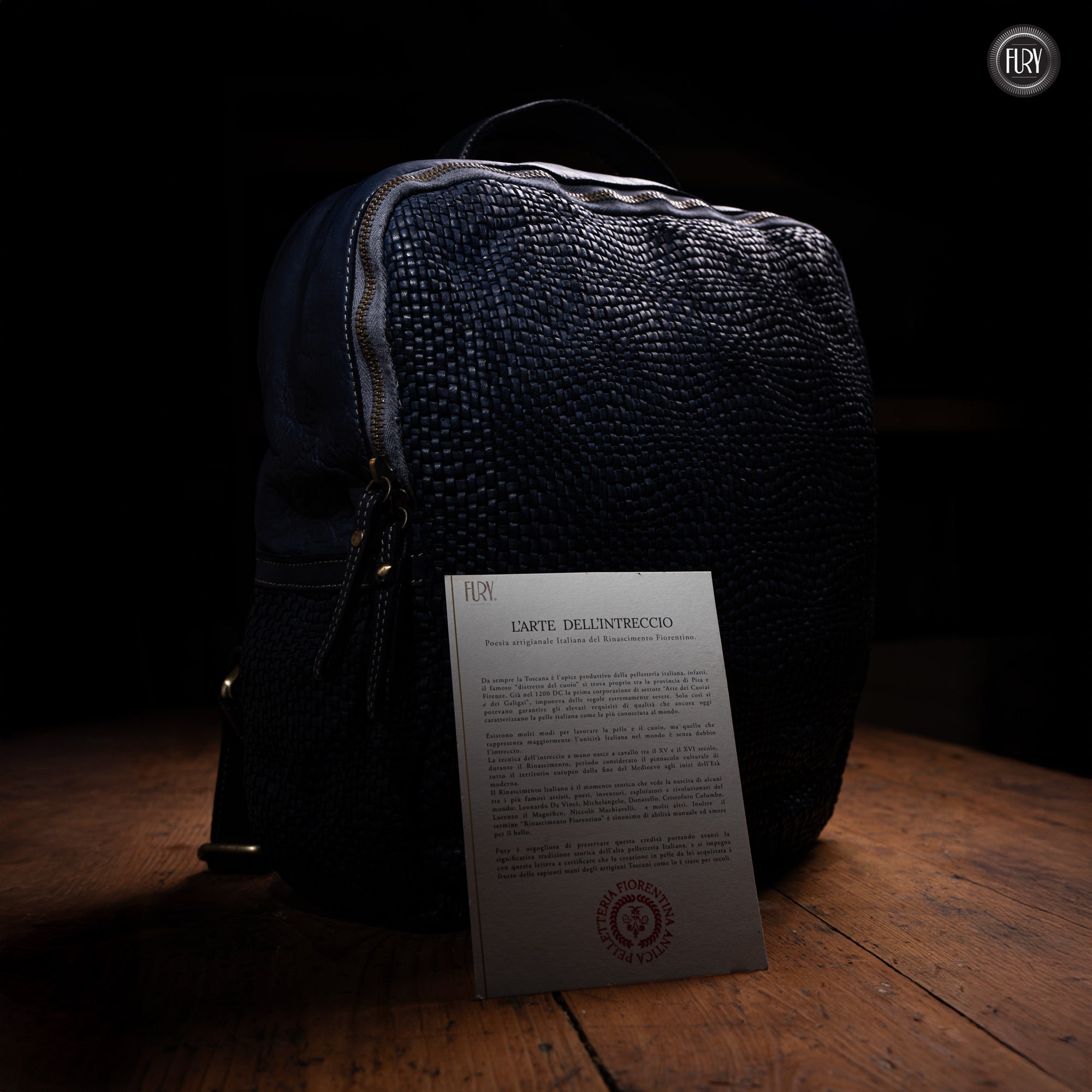 David Rucksack in gewebter Leder