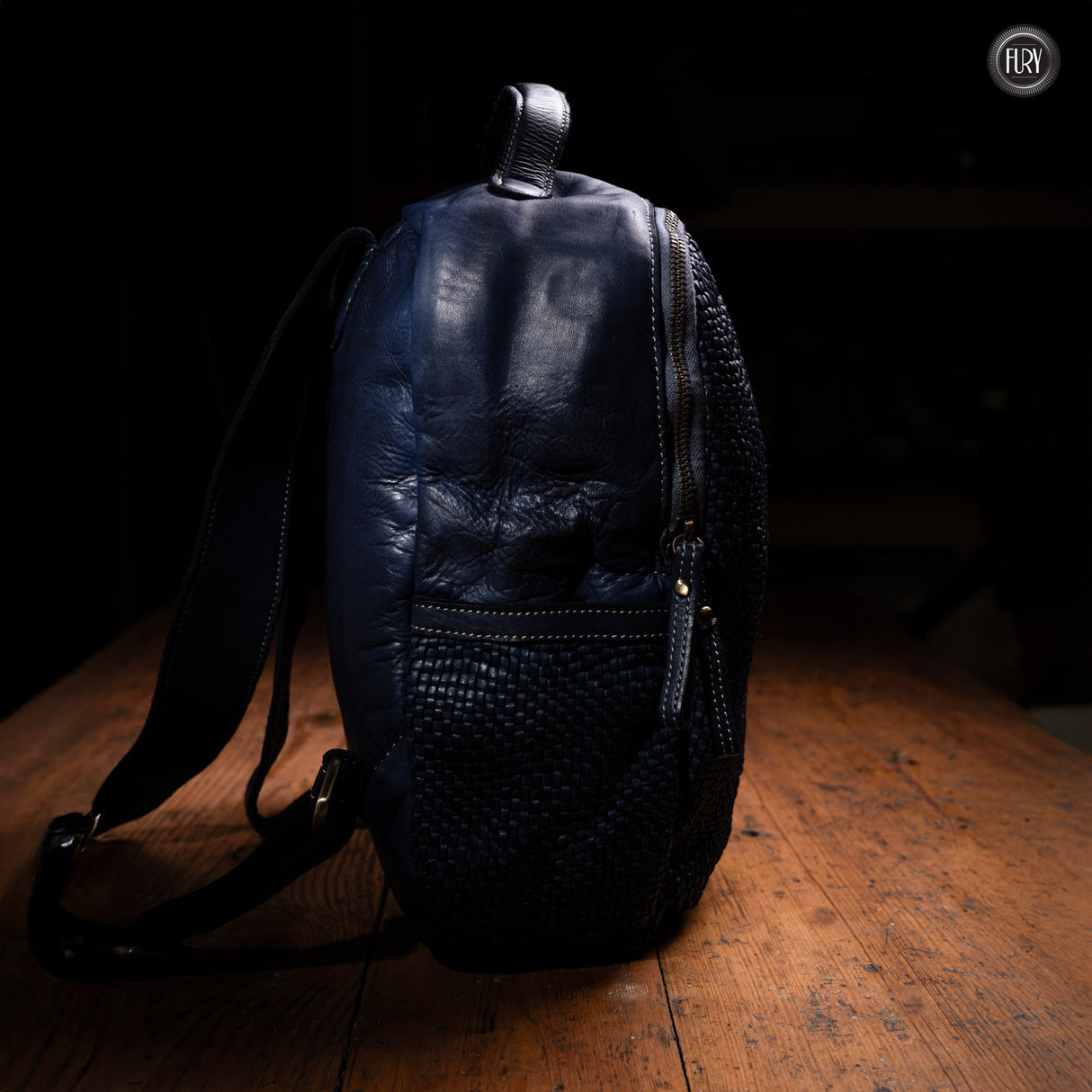 David Rucksack in gewebter Leder