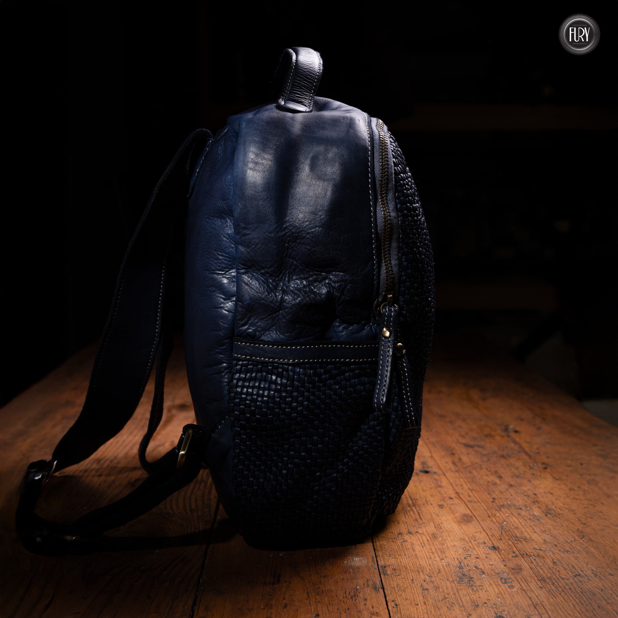 David Rucksack in gewebter Leder