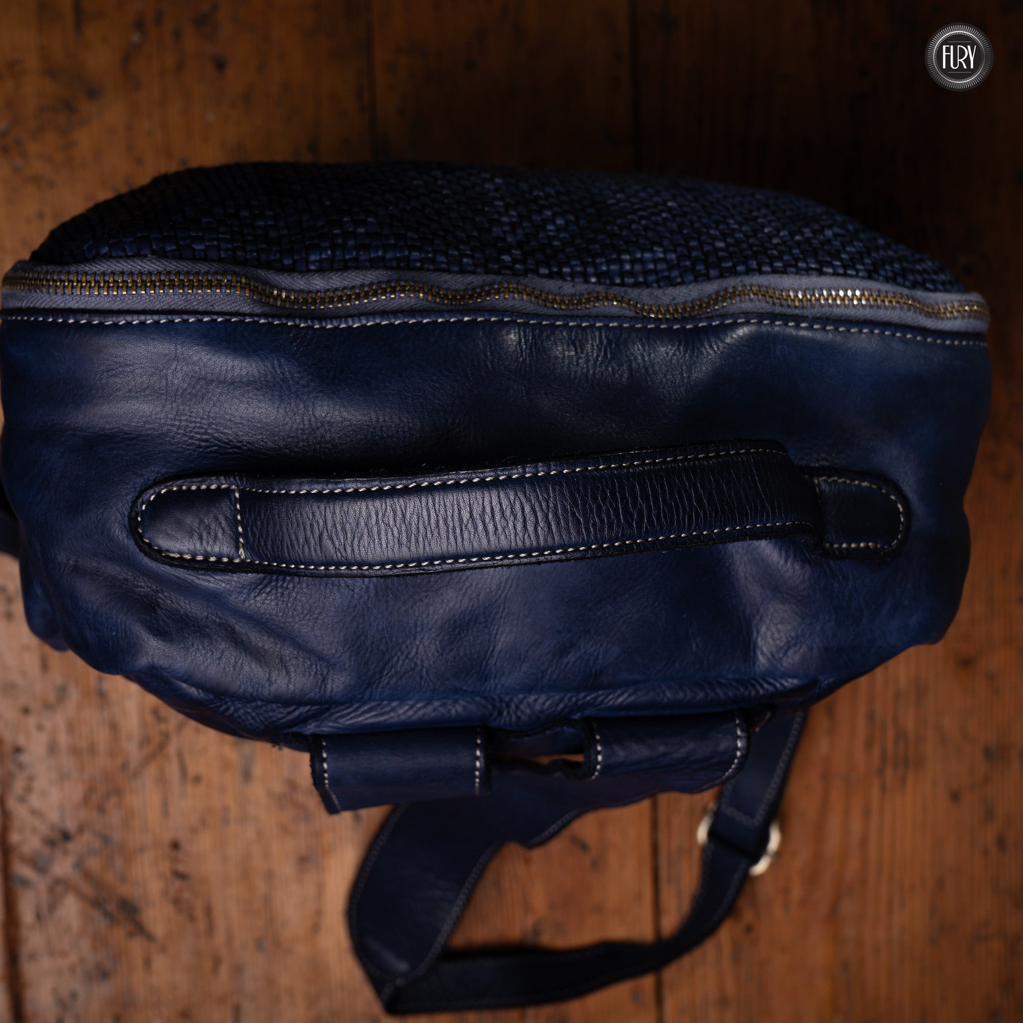 David Rucksack in gewebter Leder