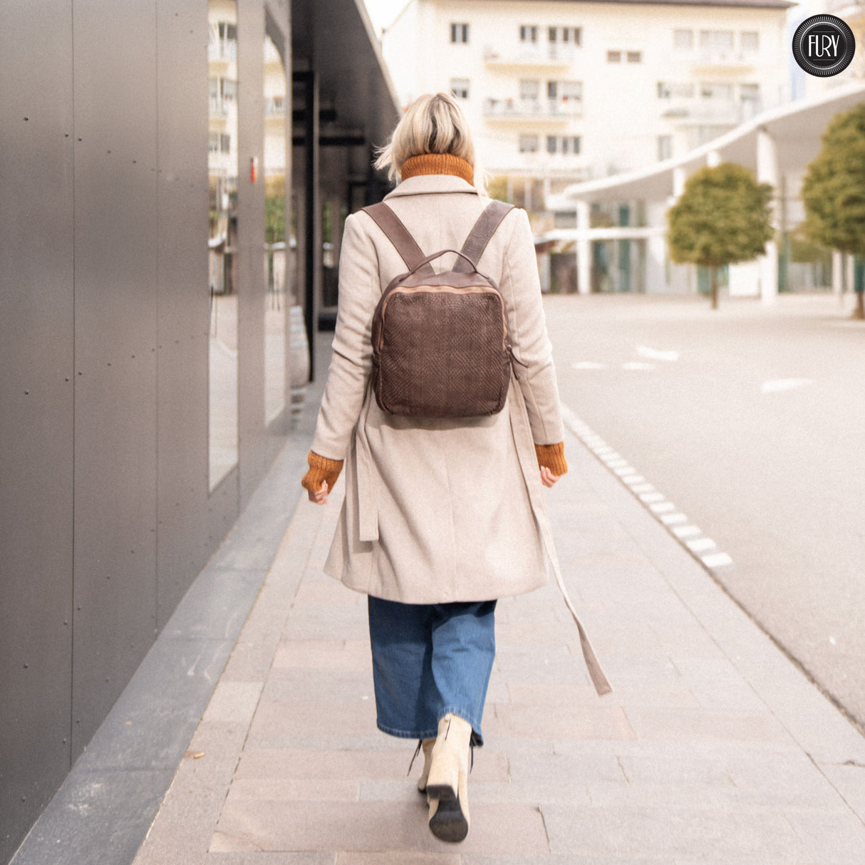 David Rucksack in gewebter Leder