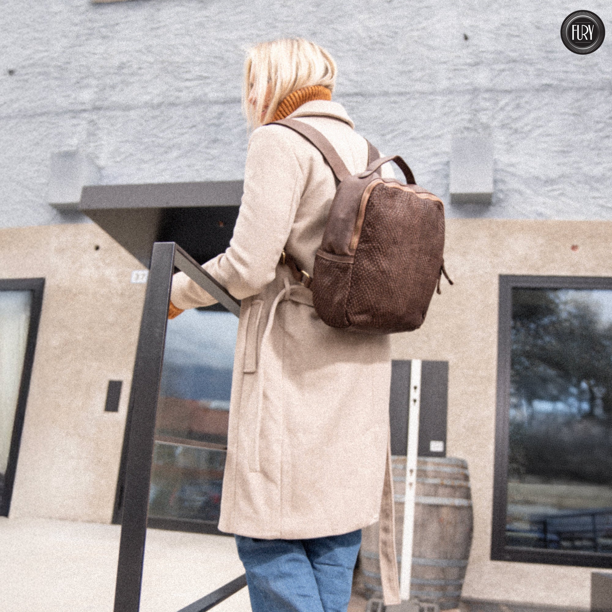 David Rucksack in gewebter Leder
