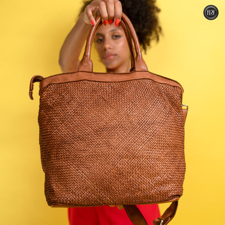 Tullia-Tasche aus gewebtem Leder