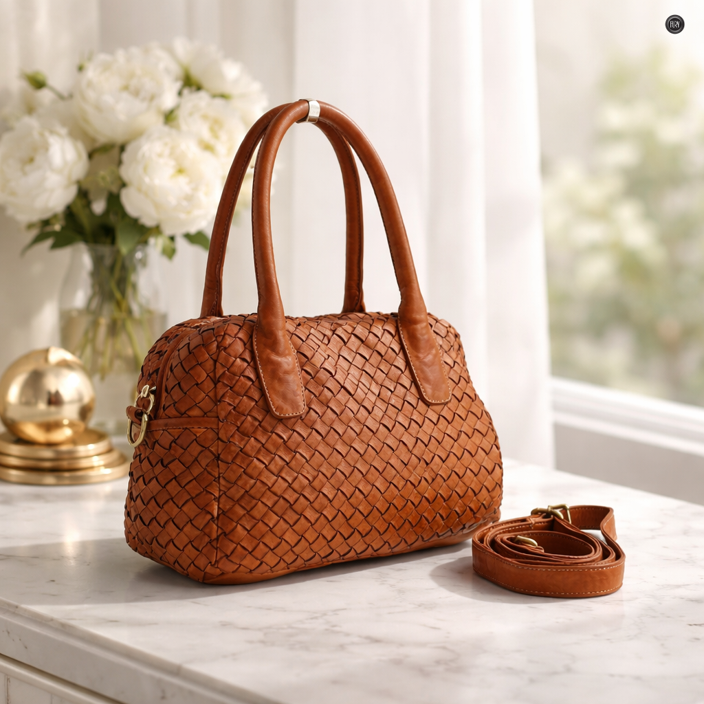 Lea-Tasche aus gewebtem Leder