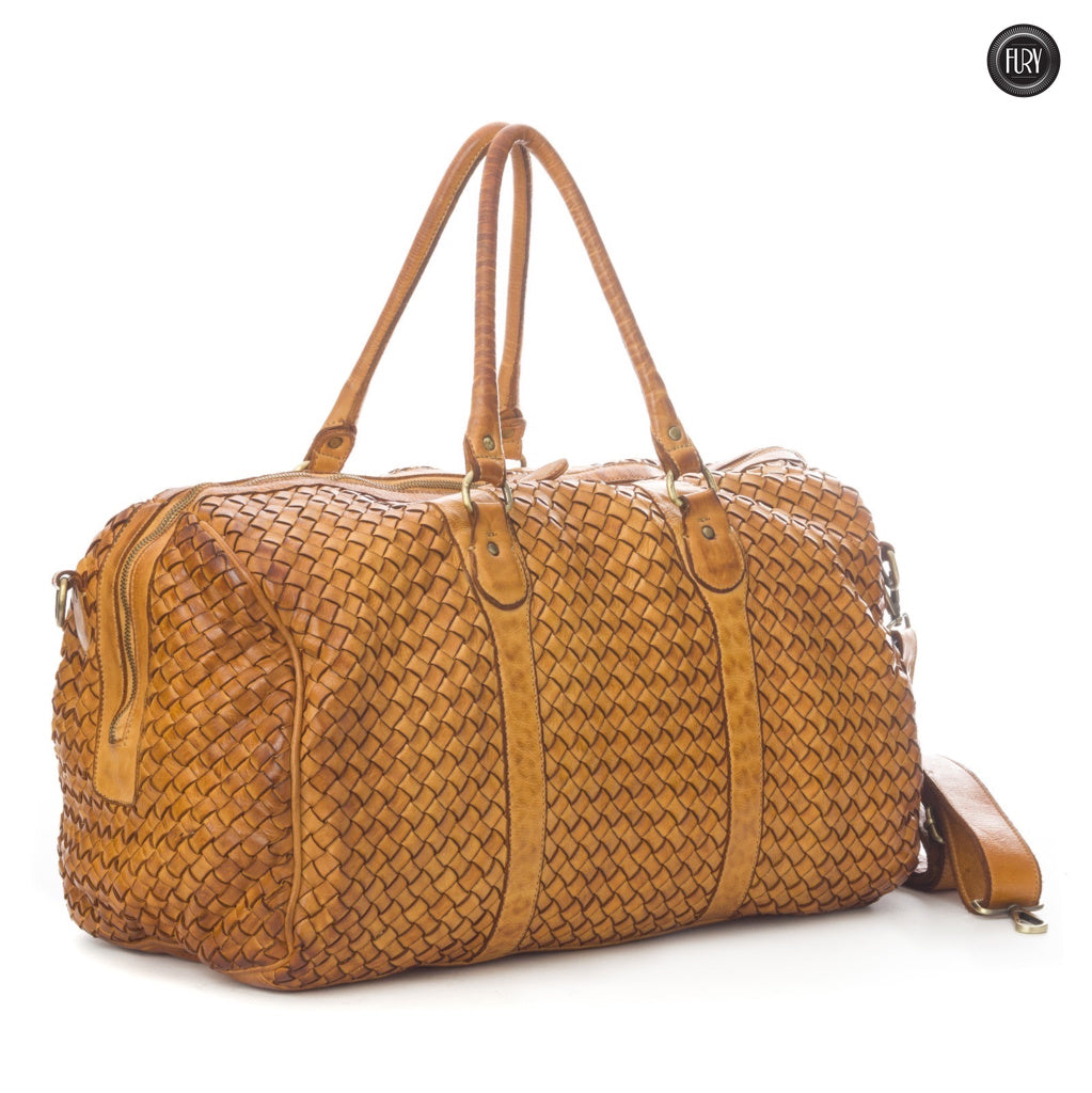 Orfeo Reisetasche aus gewebtem Leder