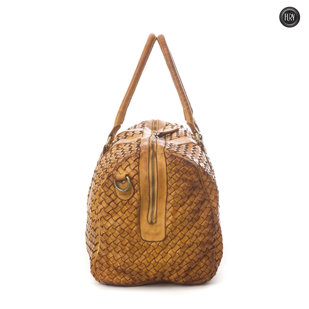 Orfeo Reisetasche aus gewebtem Leder