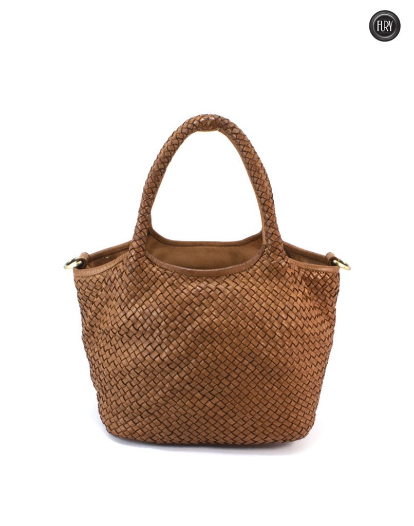 Borsa Alba Maxi in pelle intrecciata - Fury