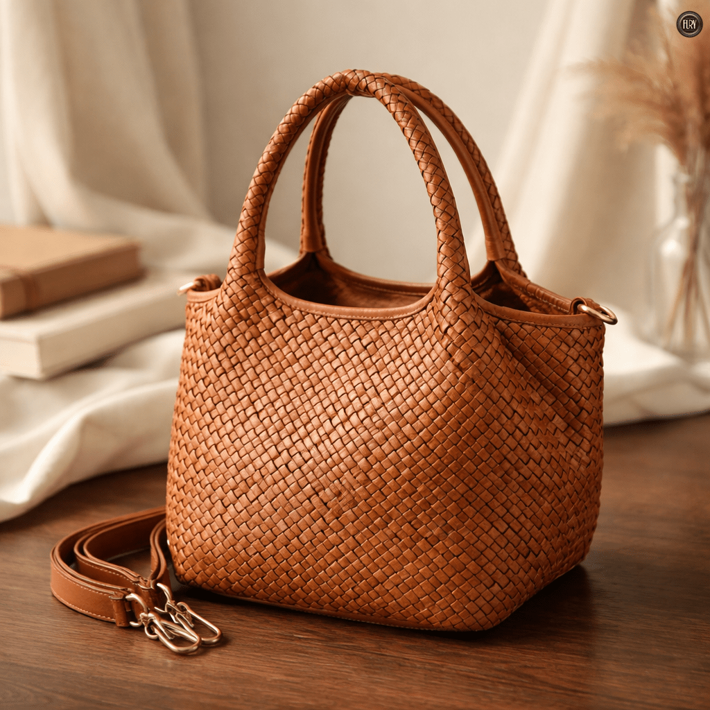 Borsa Alba Maxi in pelle intrecciata - Fury