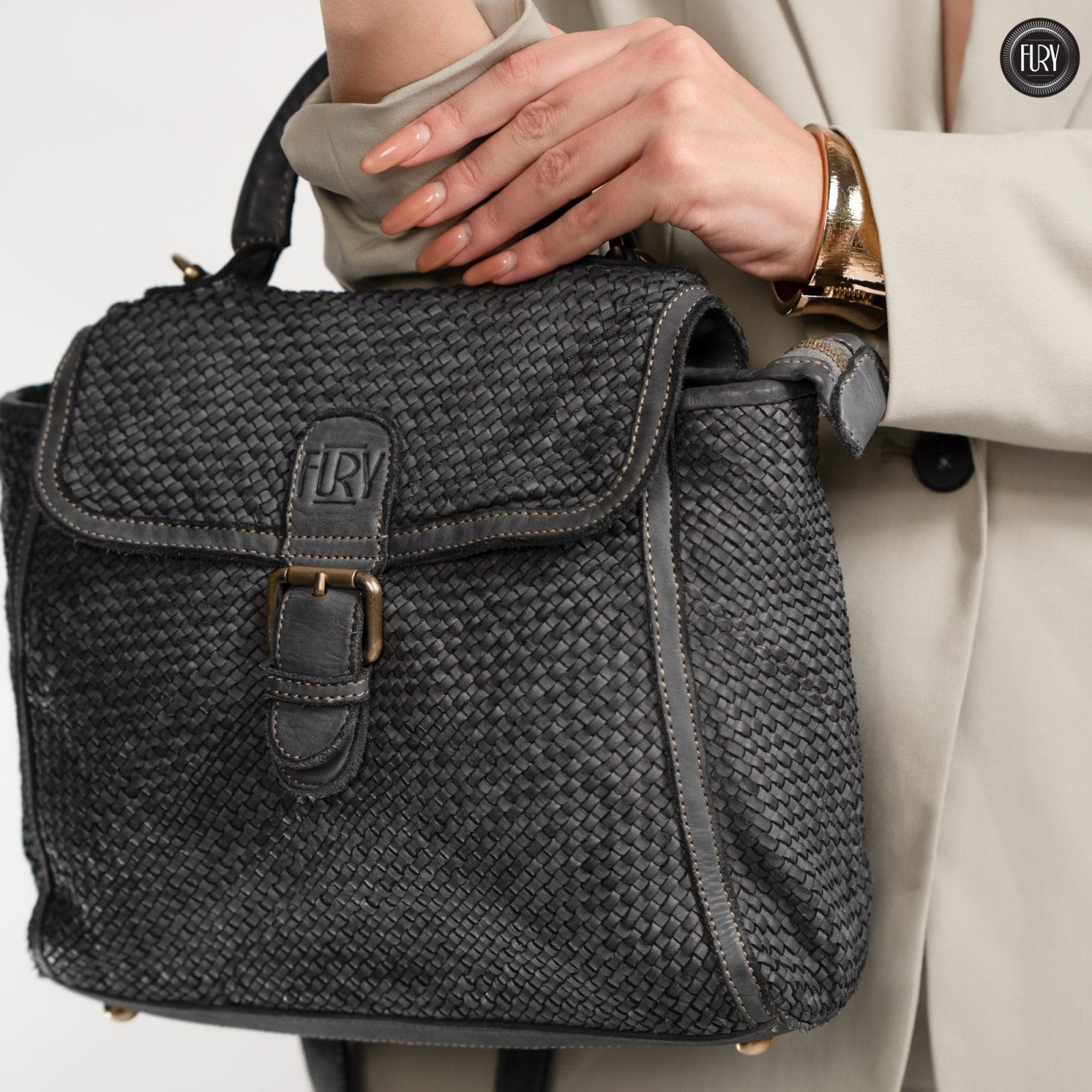 Borsa Camilla in pelle intrecciata - Fury