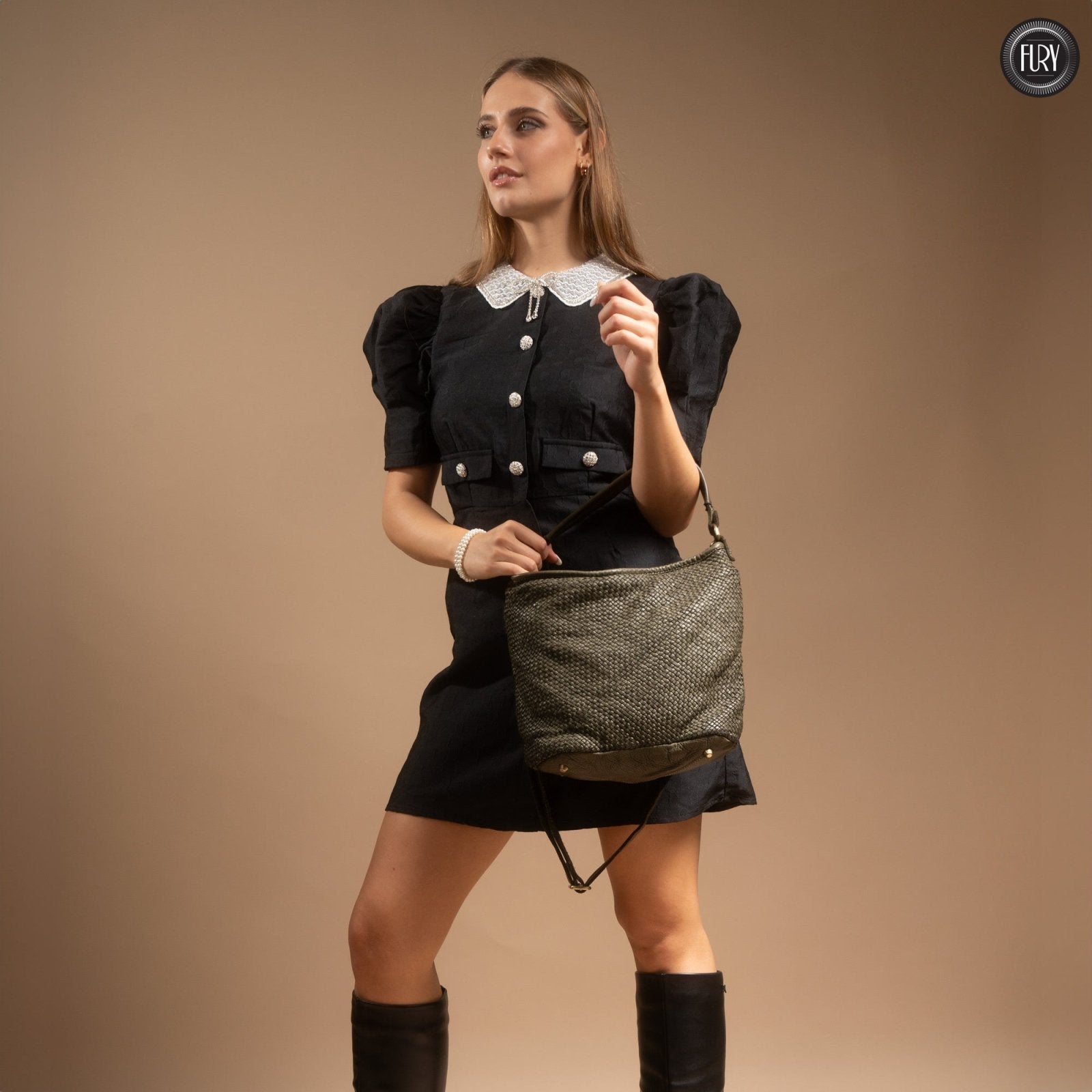 Borsa Linda in pelle intrecciata - Fury