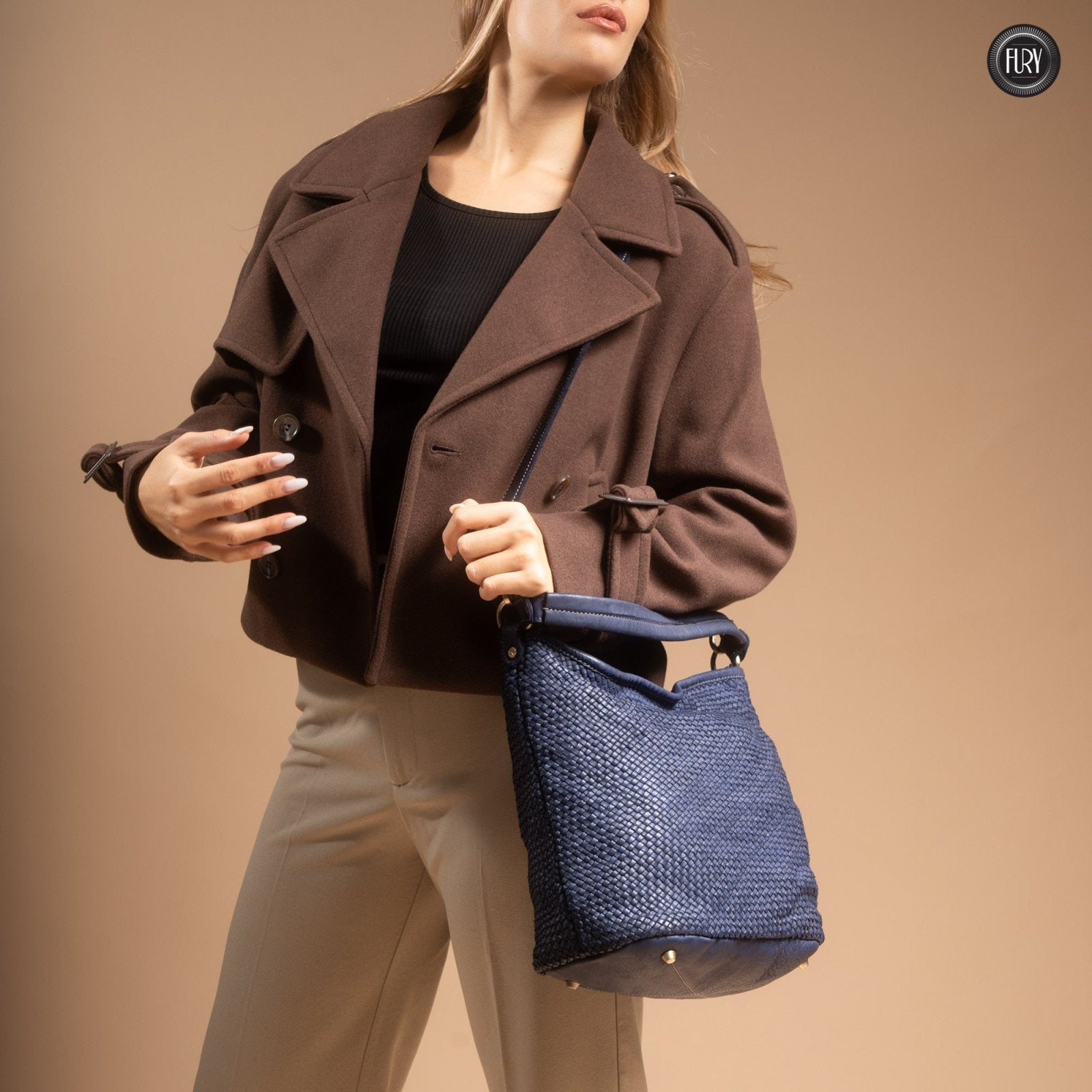 Borsa Linda in pelle intrecciata - Fury